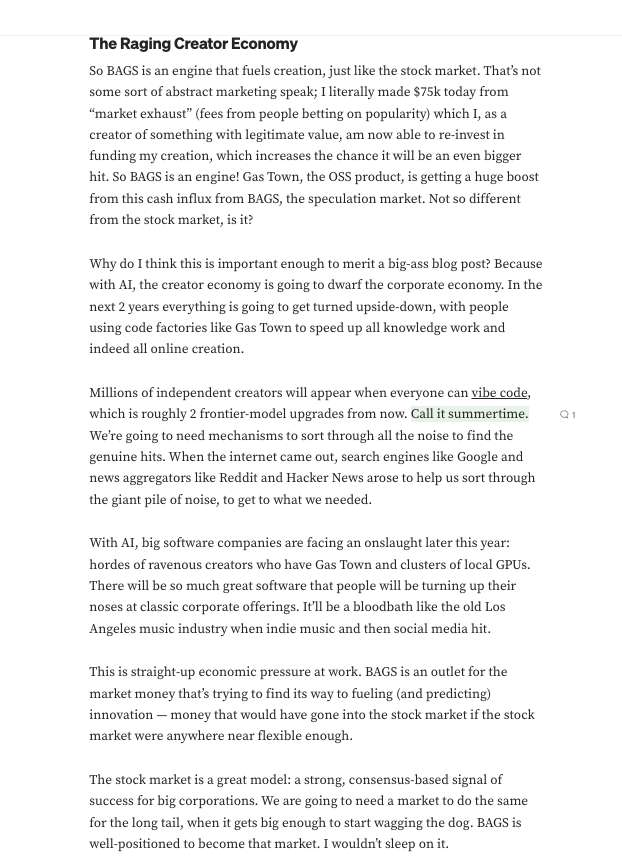 Gas Town blog excerpt II