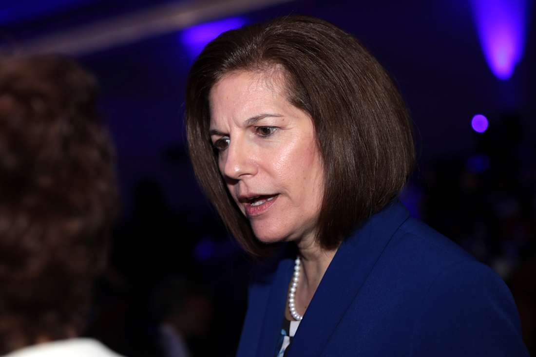 Sen. Catherine Cortez Masto (D-NV) speaking, raised concerns on CLARITY Act Senate markup digital asset bill
