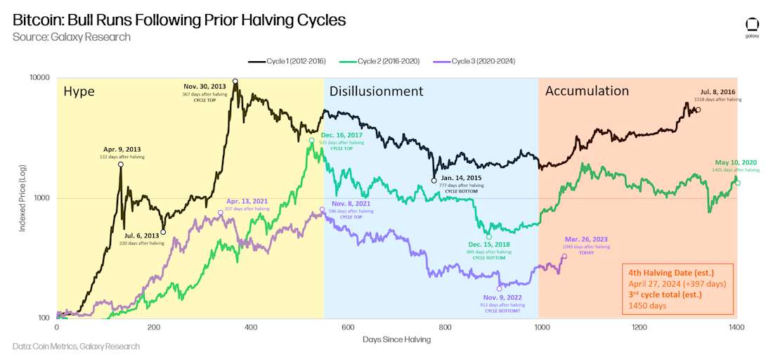 Bitcoin: Bull Runs Following Prior Halving Cycles - chart