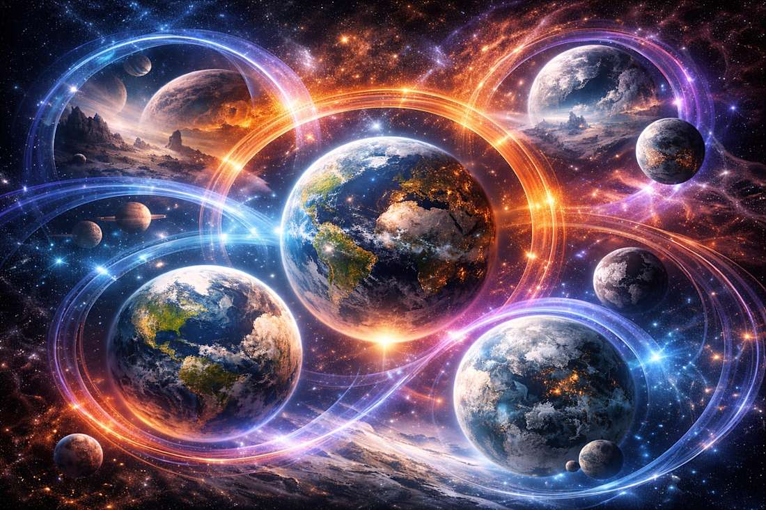 2 The future price of an asset like GOOGL spans thousands of possible macro, regulatory, competitive, and geopolitical “universes.” (Image: ChatGPT) 